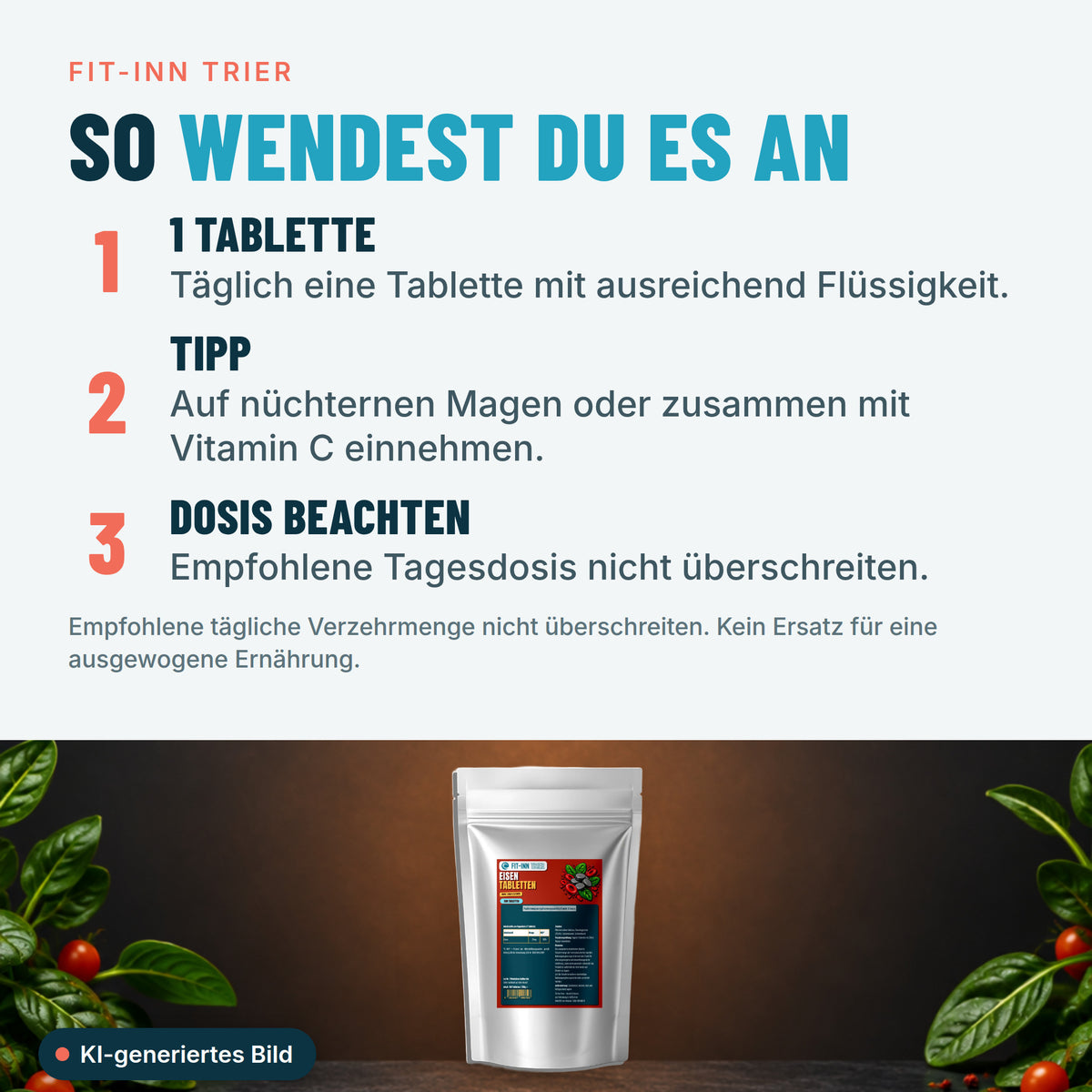 25mg Eisen Bisglycinat - 500 Tabletten – So wendest du es an