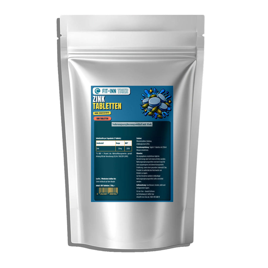 25mg Zink Bisglycinat - 500 Tabletten – Fit-Inn Remix-Etikett