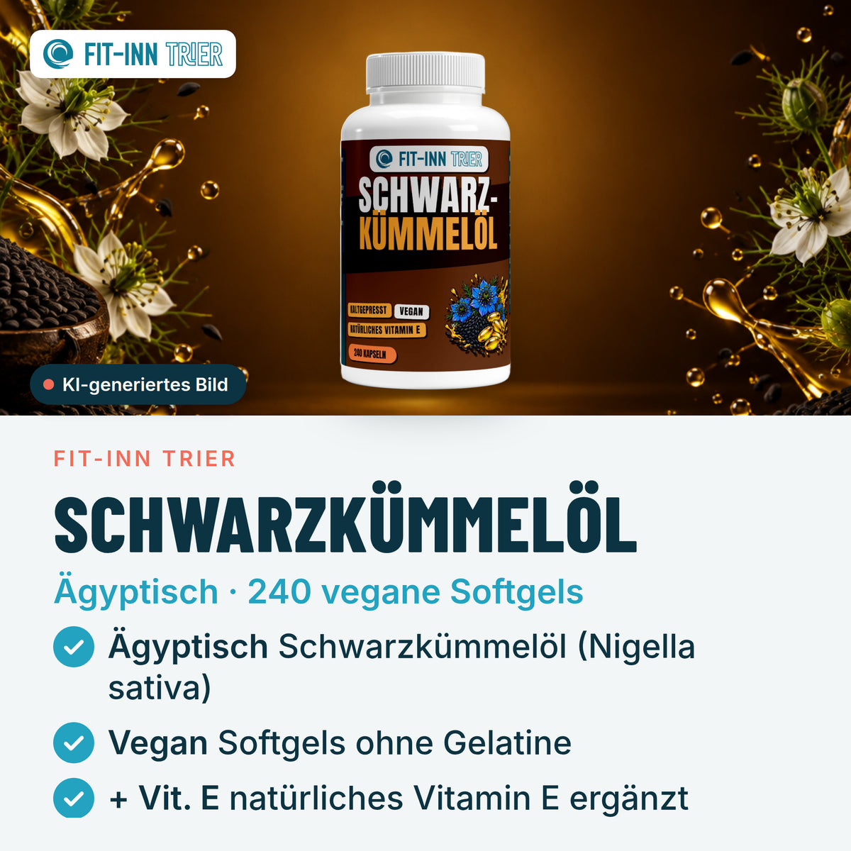 Ägyptisches Schwarzkümmelöl - 240 vegane Softgels – Vorgestellt