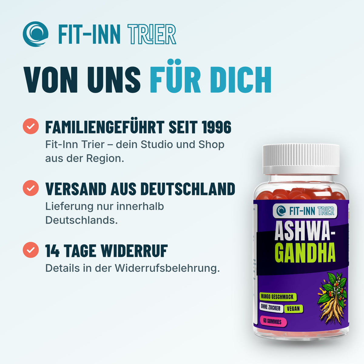 Ashwagandha + Vitamin B6 Gummies - 60 Stk. – Von uns für dich