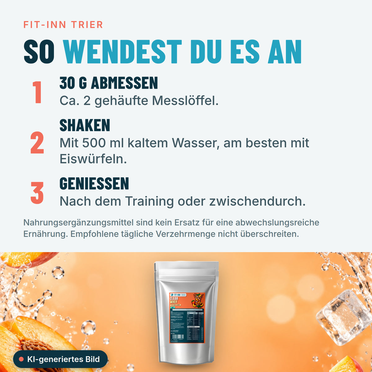 Clear Whey Protein Eistee - 500g – So wendest du es an
