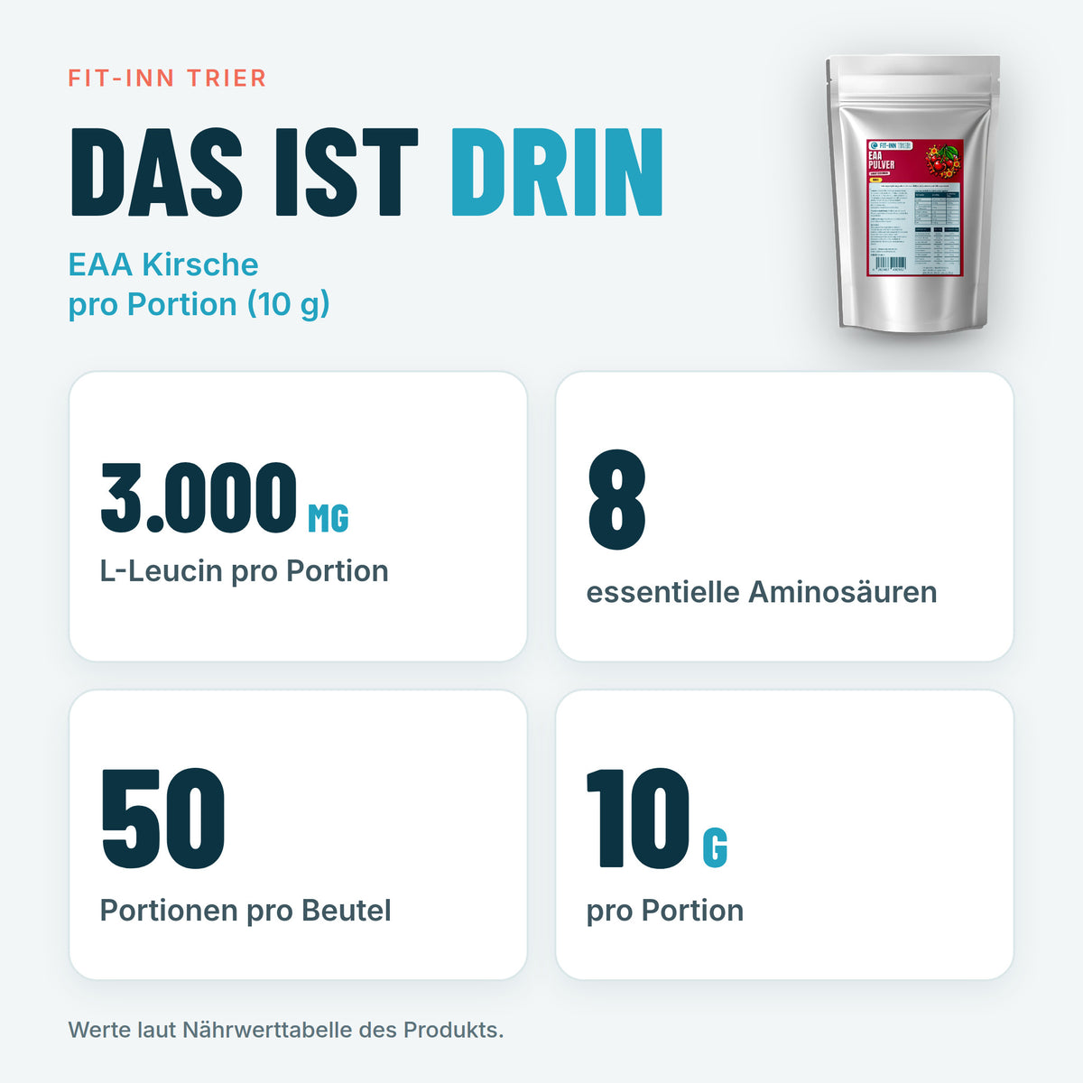 EAA (Essentielle Aminosäuren) Kirsche - 500g – Das ist drin
