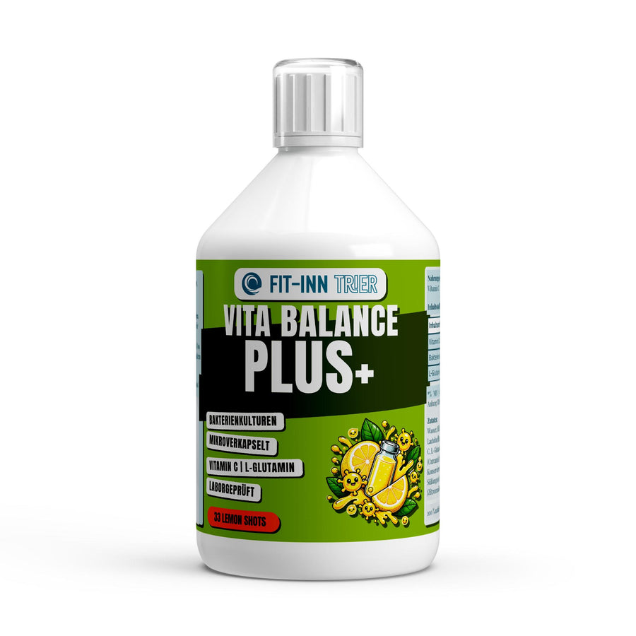 Vita Balance PLUS+ Bakterienkulturen - 33 vegane Lemon Shots - 500ml – Fit-Inn Remix-Etikett