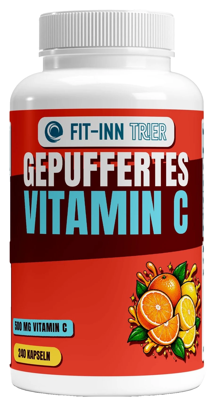 Gepuffertes Vitamin C 500mg - 240 Kapseln – Fit-Inn Remix-Etikett