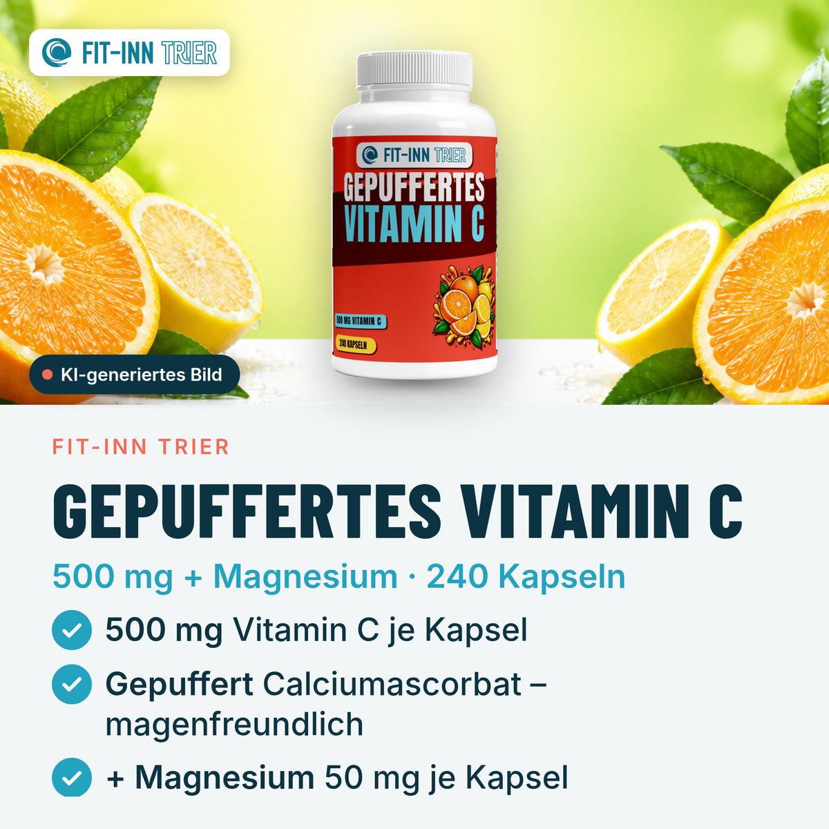 Gepuffertes Vitamin C 500mg + Magnesium - 240 Kapseln – Vorgestellt