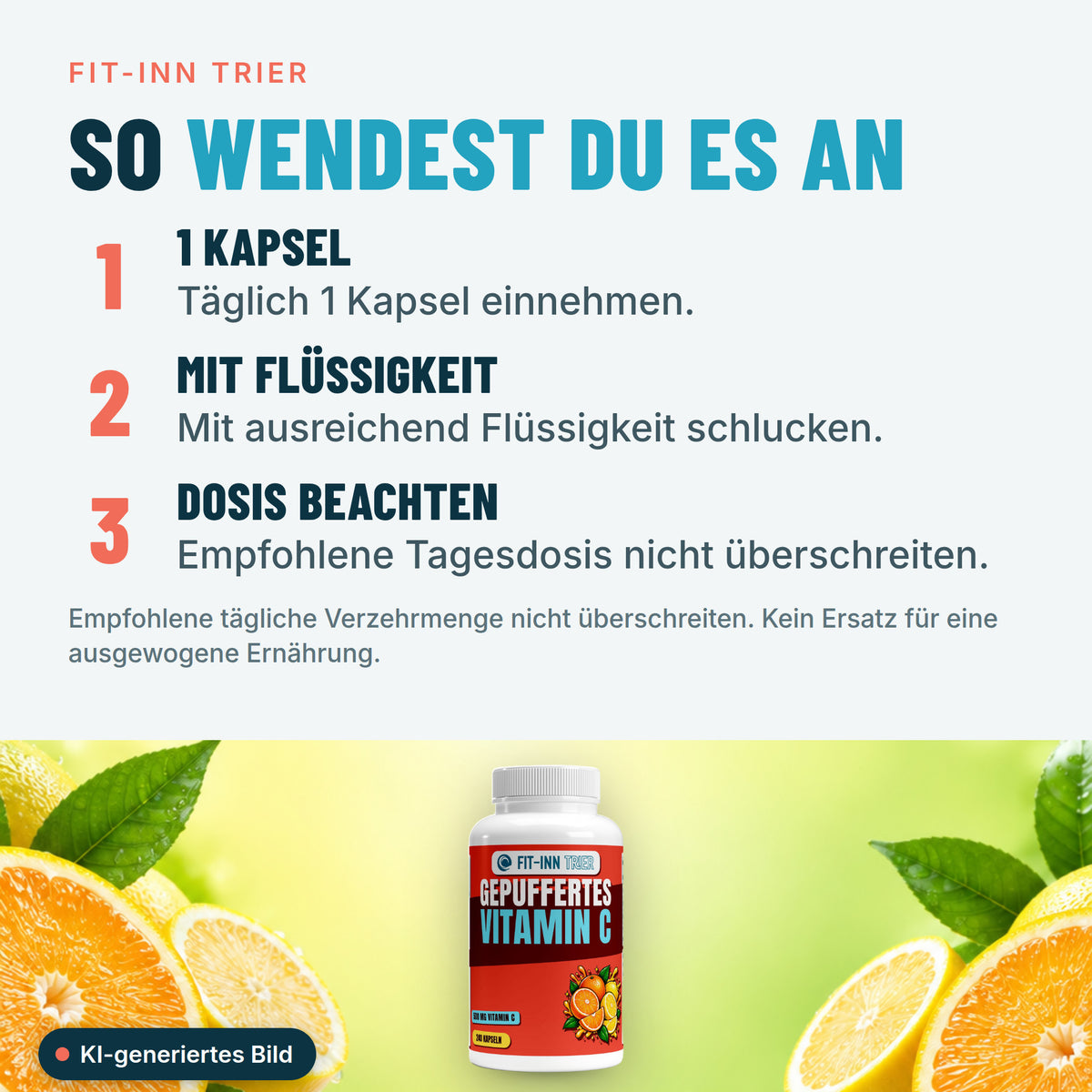 Gepuffertes Vitamin C 500mg + Magnesium - 240 Kapseln – So wendest du es an