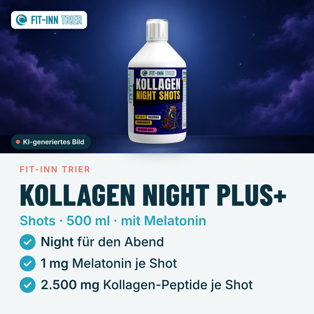 Kollagen Night Plus+ Shots - 500ml – Vorgestellt