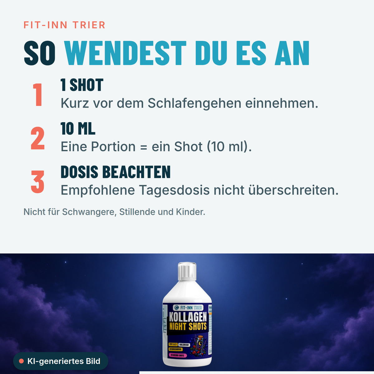 Kollagen Night Plus+ Shots - 500ml – So wendest du es an