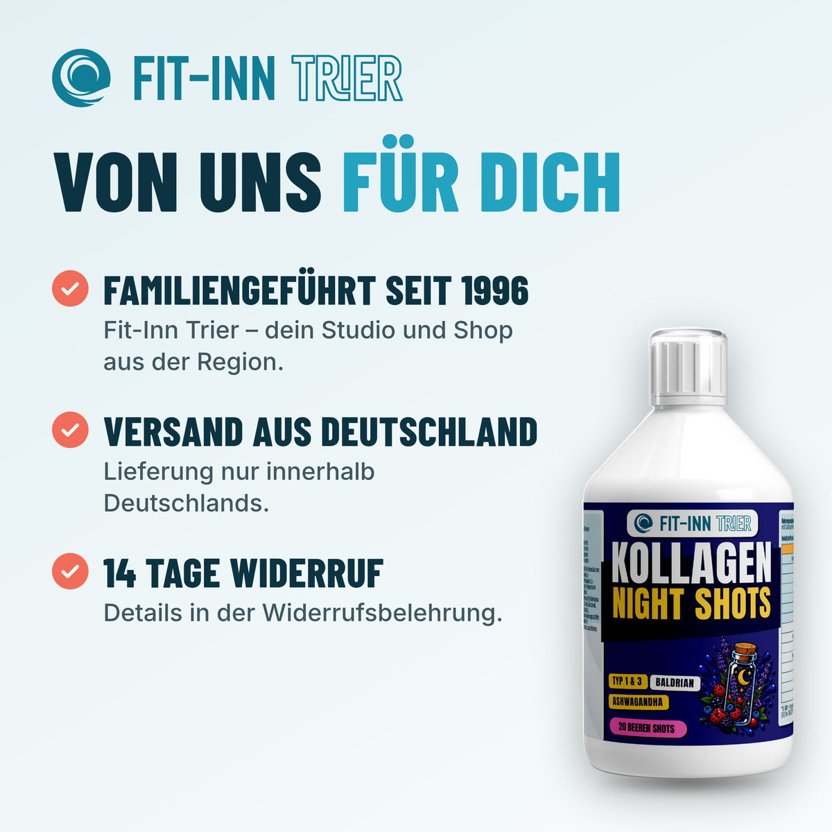 Kollagen Night Plus+ Shots - 500ml – Von uns für dich