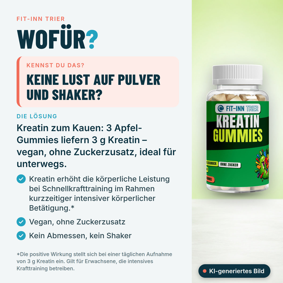 Kreatin Gummies - 90 Stk. – Wofür?