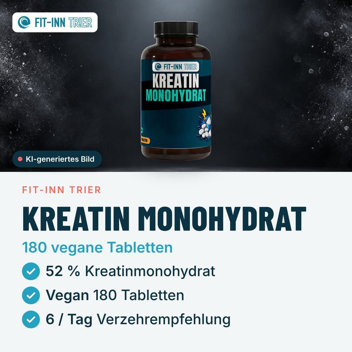 Kreatin Monohydrat - 180 vegane Tabletten – Vorgestellt