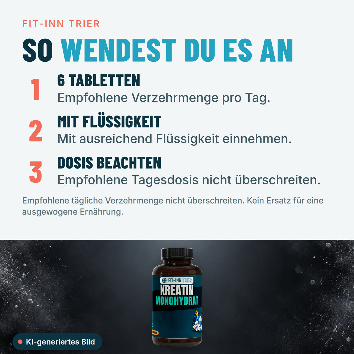 Kreatin Monohydrat - 180 vegane Tabletten – So wendest du es an
