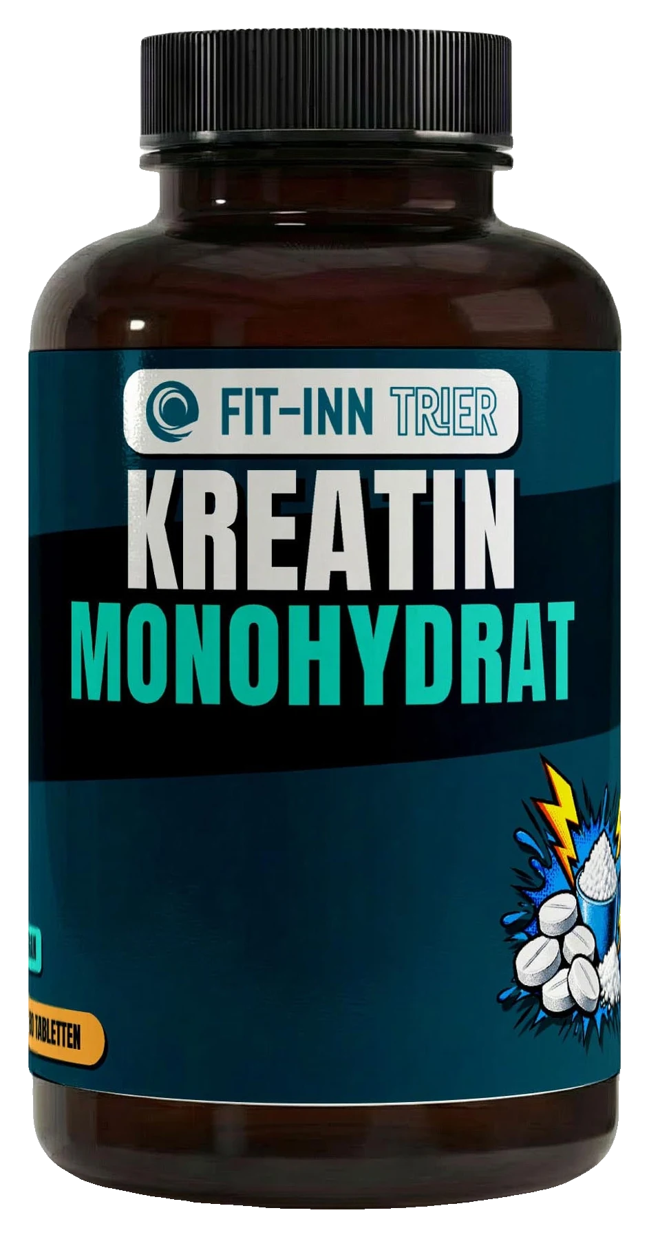 Kreatin Monohydrat - 180 vegane Tabletten – Fit-Inn Remix-Etikett
