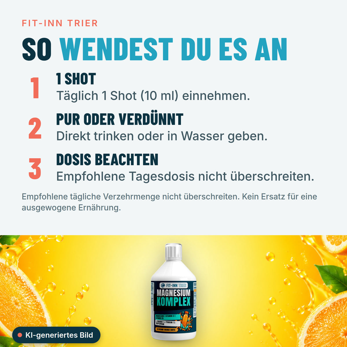 Magnesium Komplex Shots Plus+ - 500ml – So wendest du es an
