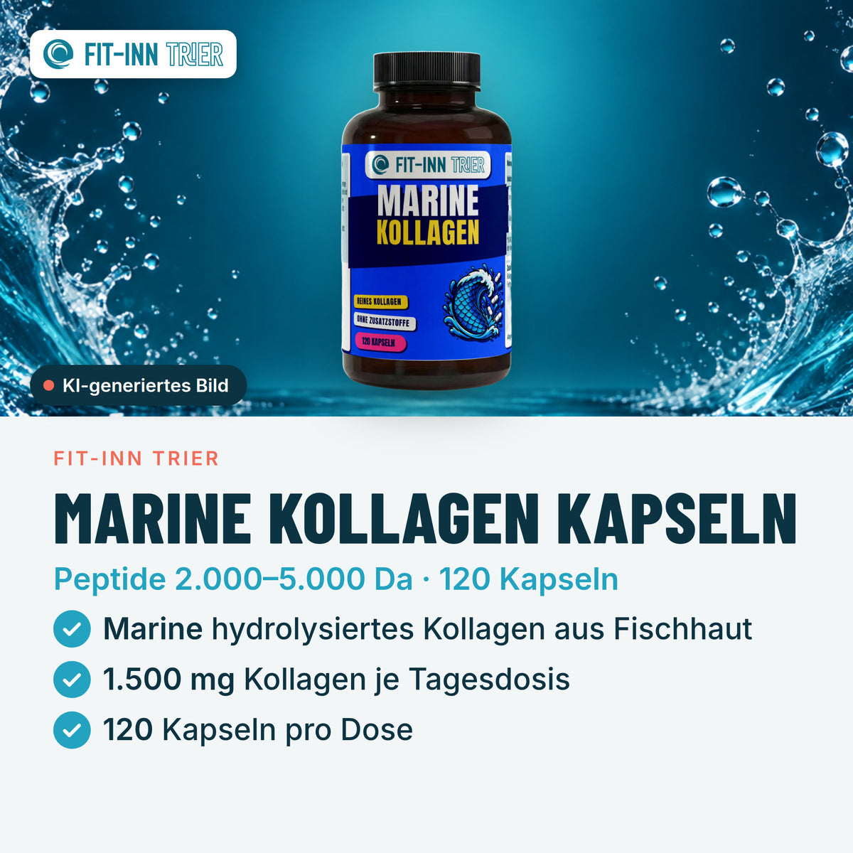 Marine Kollagen Peptide (2000-5000 DA) - 120 Kapseln – Vorgestellt