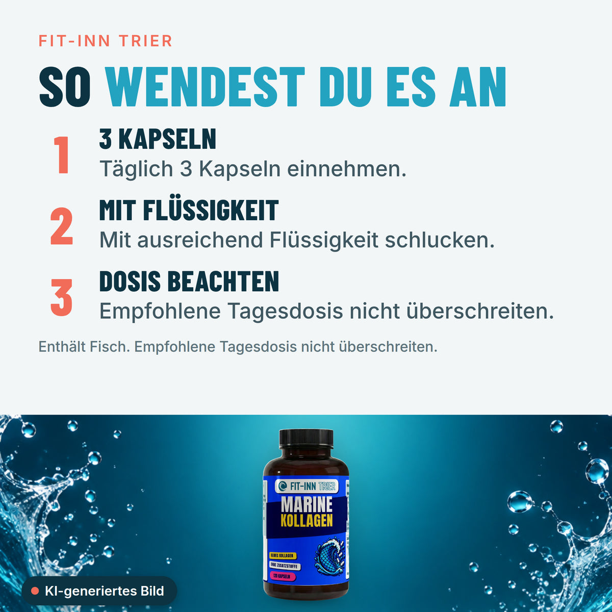 Marine Kollagen Peptide (2000-5000 DA) - 120 Kapseln – So wendest du es an