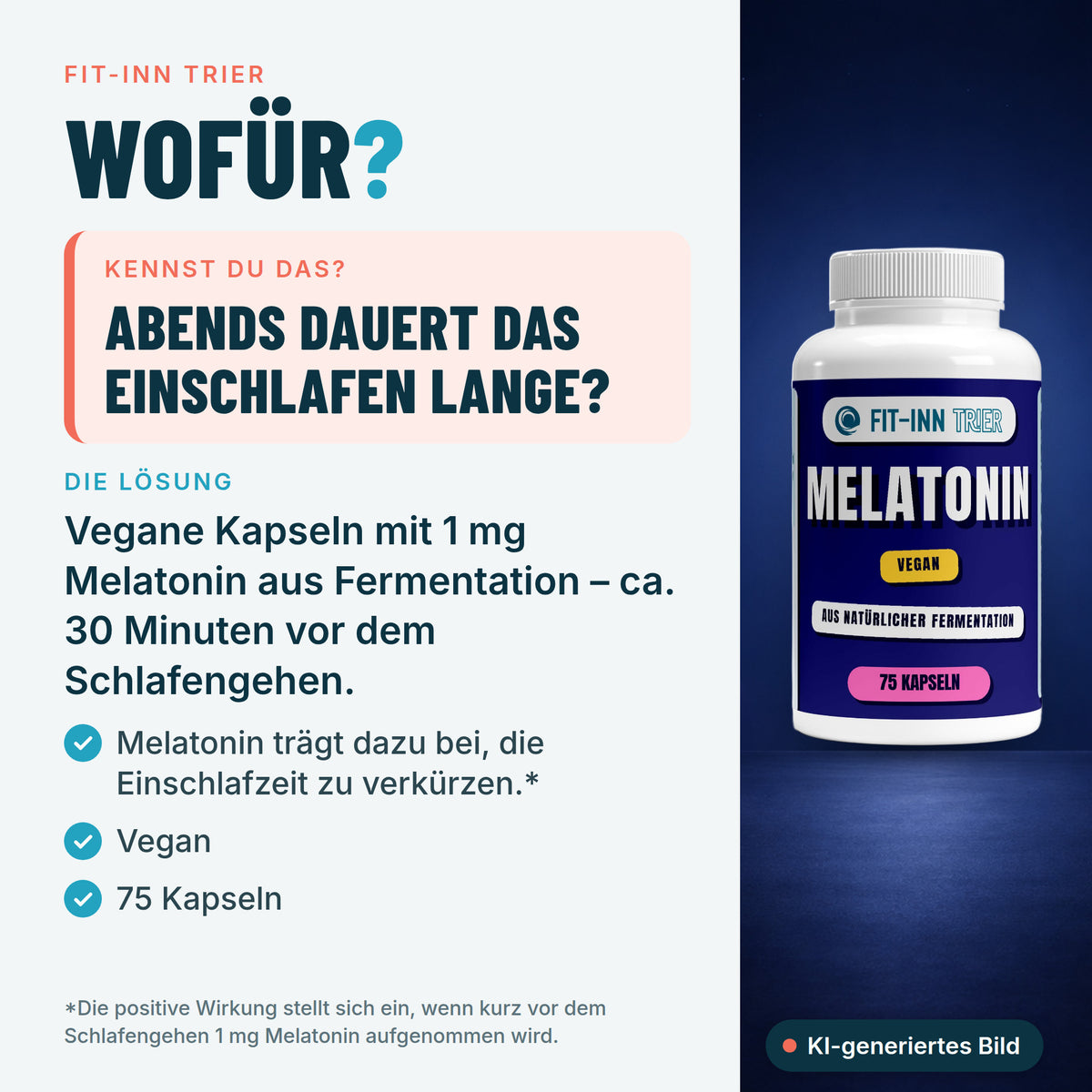 Melatonin - 75 Kapseln – Wofür?