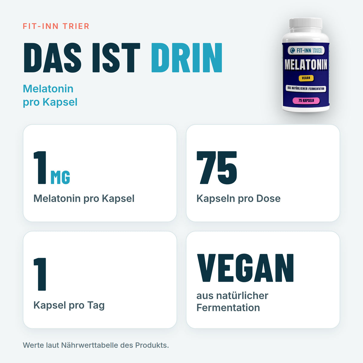 Melatonin - 75 Kapseln – Das ist drin