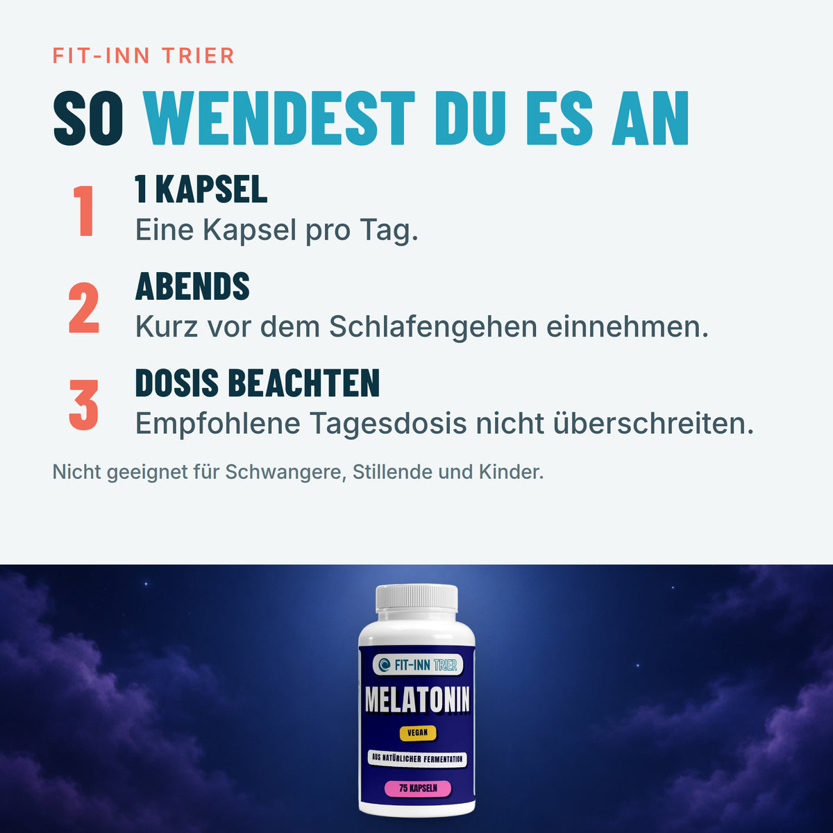 Melatonin - 75 Kapseln – So wendest du es an