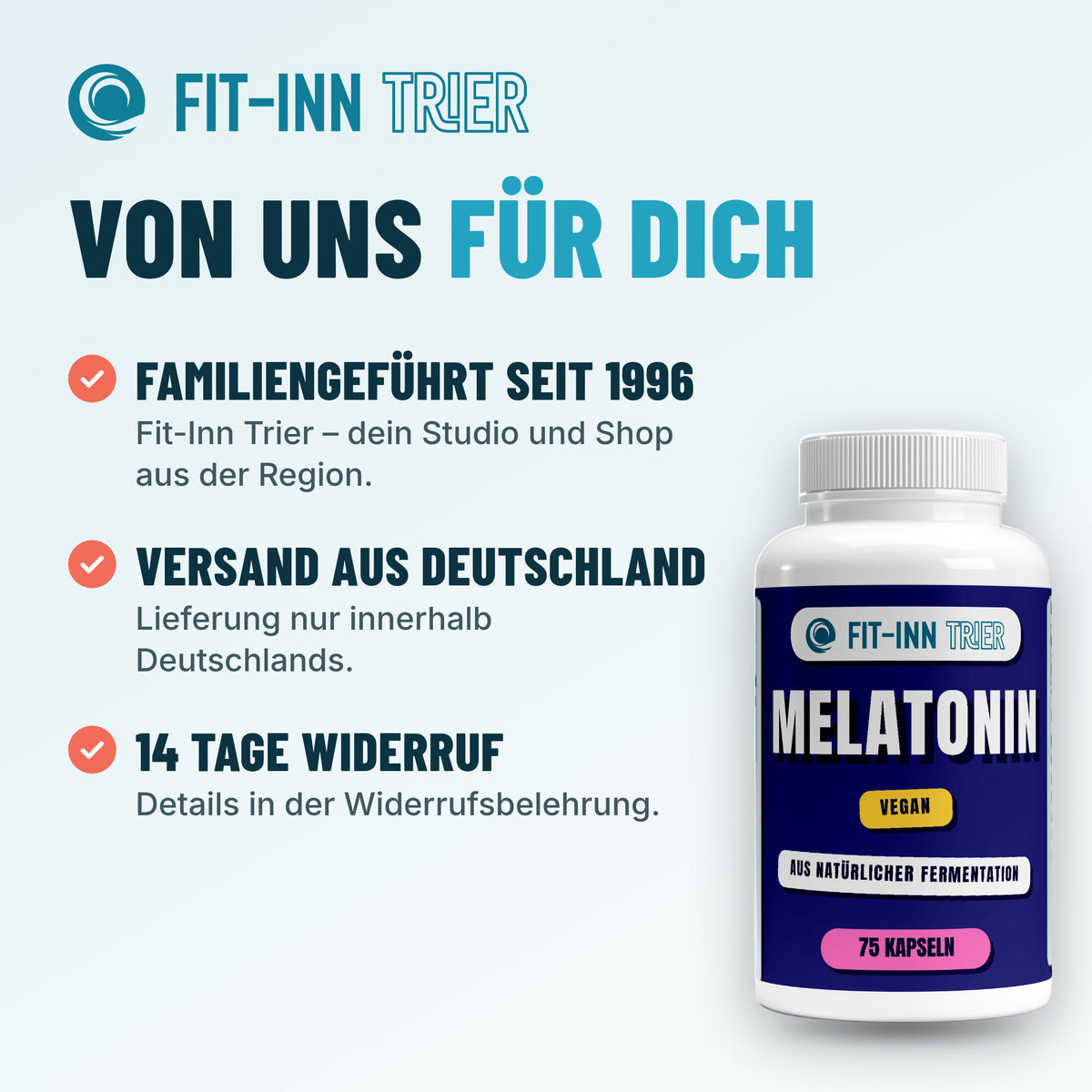 Melatonin - 75 Kapseln – Von uns für dich