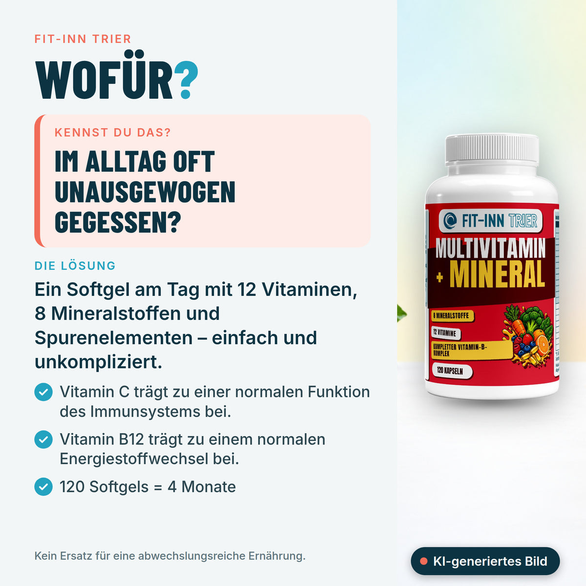 Multi Vitamin und Mineral Komplex - 120 Softgels – Wofür?