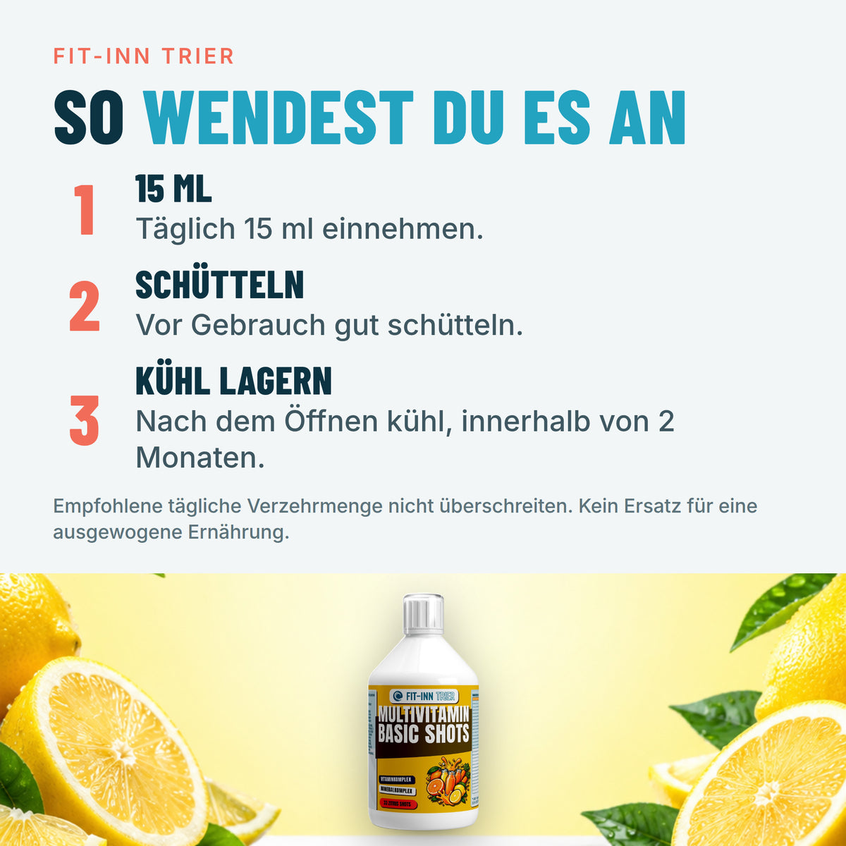 Multivitamin Basic Shots Plus+ - 500ml – So wendest du es an