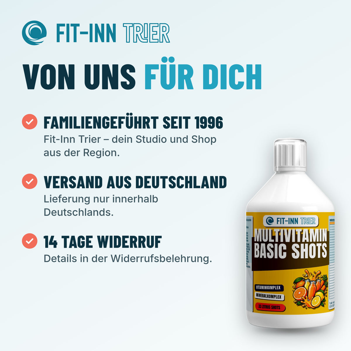 Multivitamin Basic Shots Plus+ - 500ml – Von uns für dich