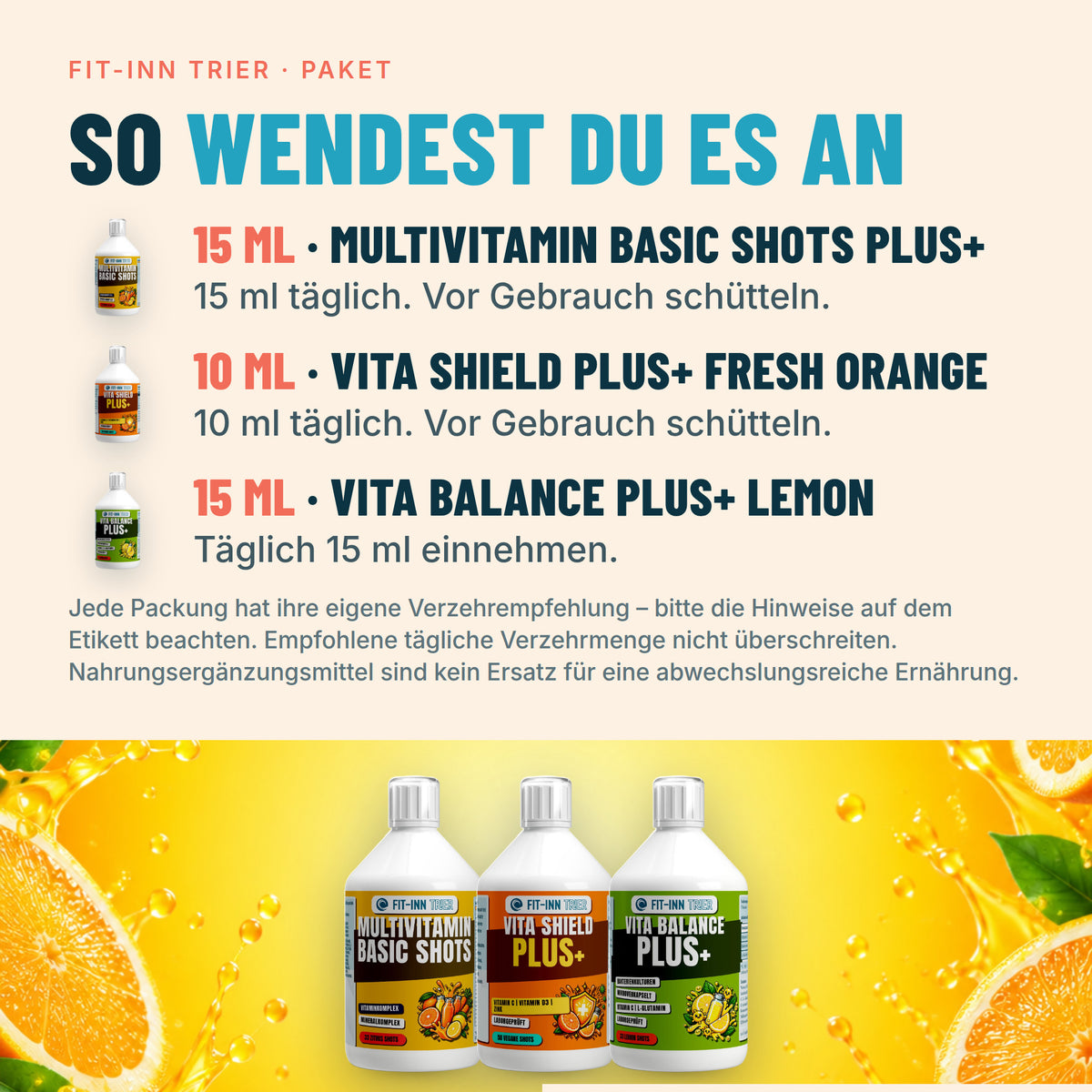 Morgen-Shots – Anwendung