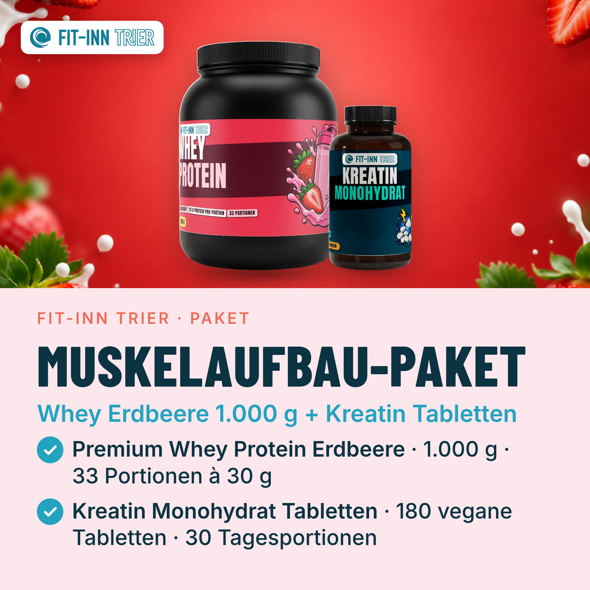 Muskelaufbau-Paket – Erdbeere – Vorgestellt