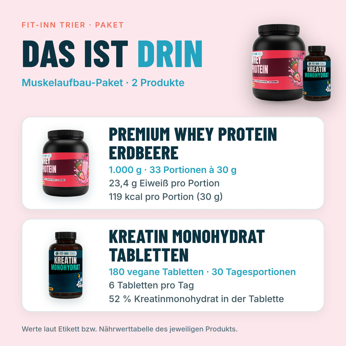 Muskelaufbau-Paket – Erdbeere – Das ist drin