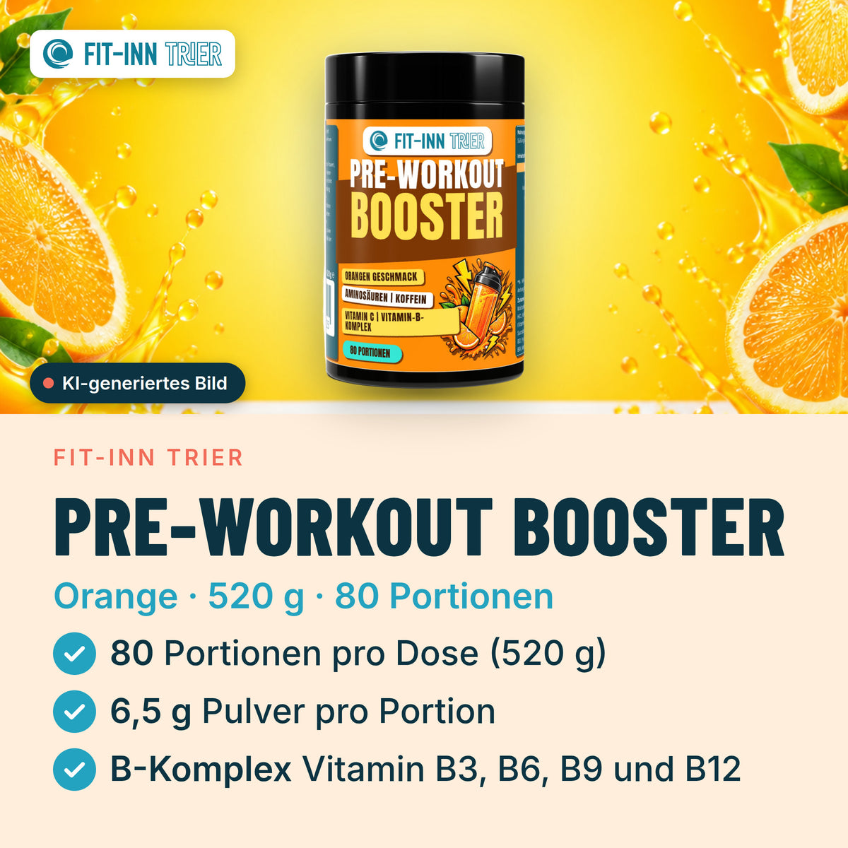 Pre-Workout Booster - 520g – Orange – Vorgestellt
