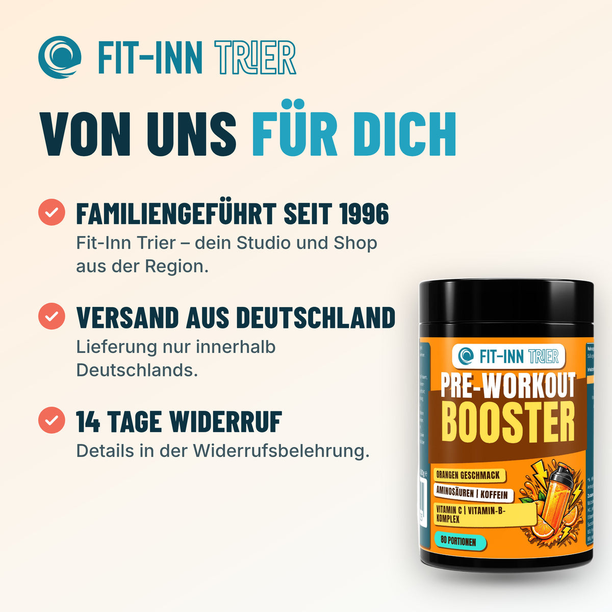 Pre-Workout Booster - 520g – Orange – Fit-Inn