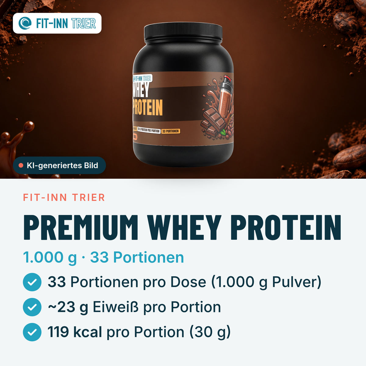 Premium Whey Protein / Eiweiß · 1.000 g – Vorgestellt