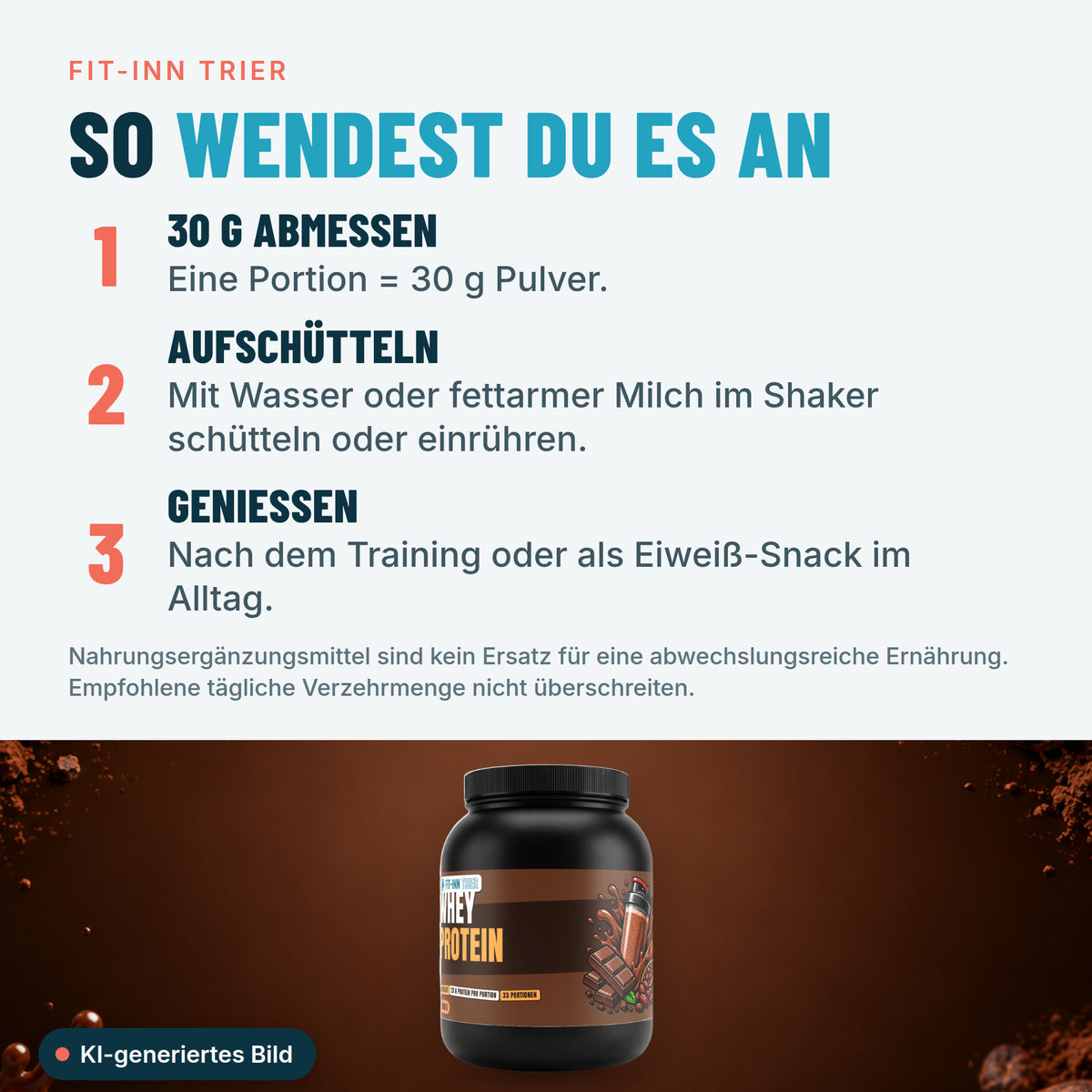 Premium Whey Protein / Eiweiß · 1.000 g – So wendest du es an