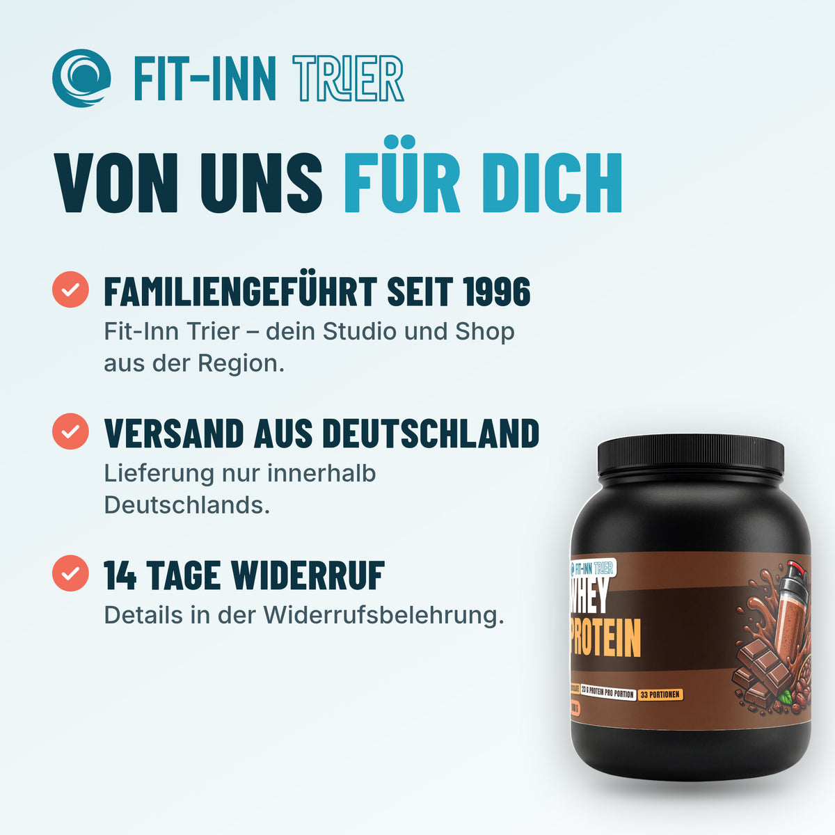 Premium Whey Protein / Eiweiß · 1.000 g – Von uns für dich