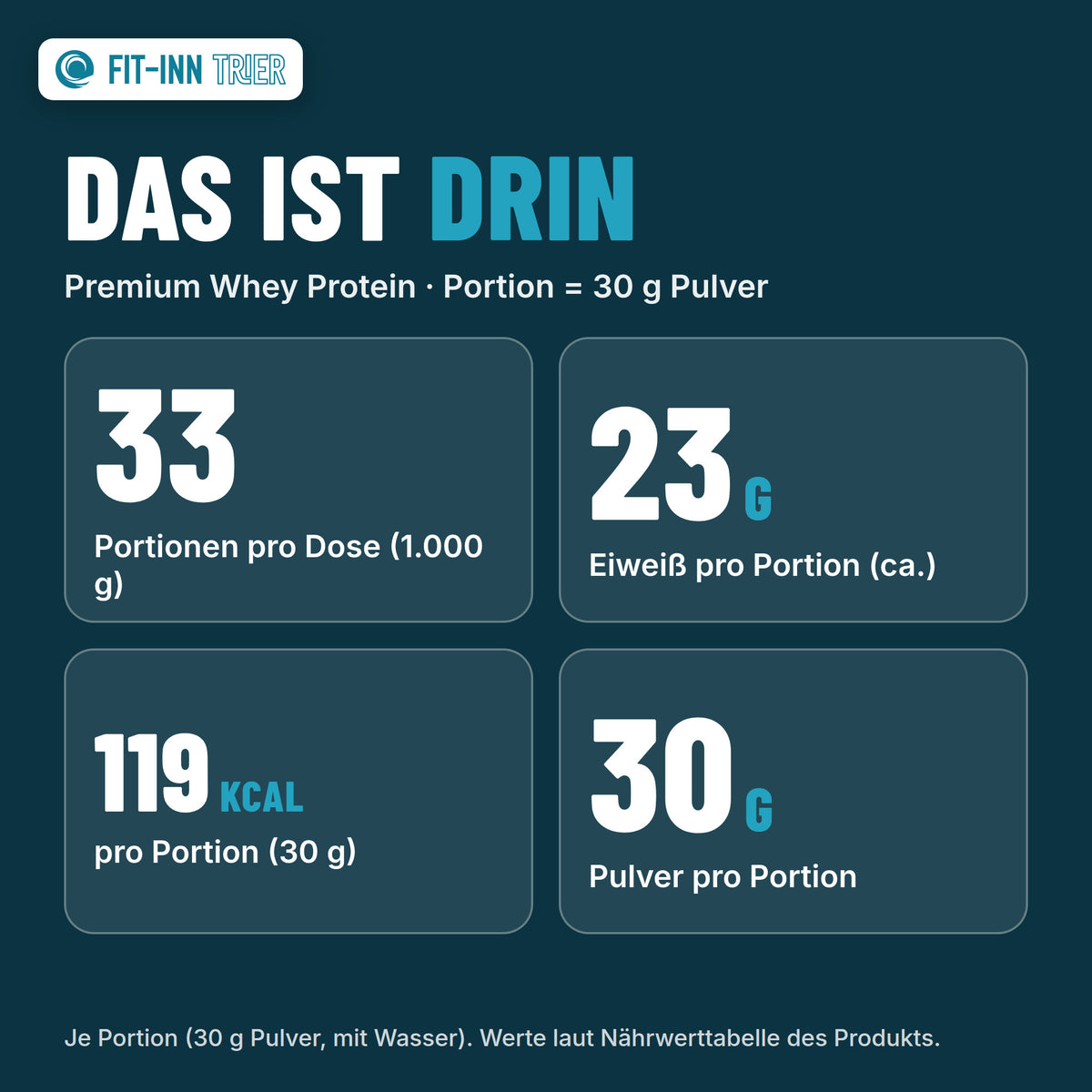 Premium Whey Protein / Eiweiß · 1.000 g – Das ist drin