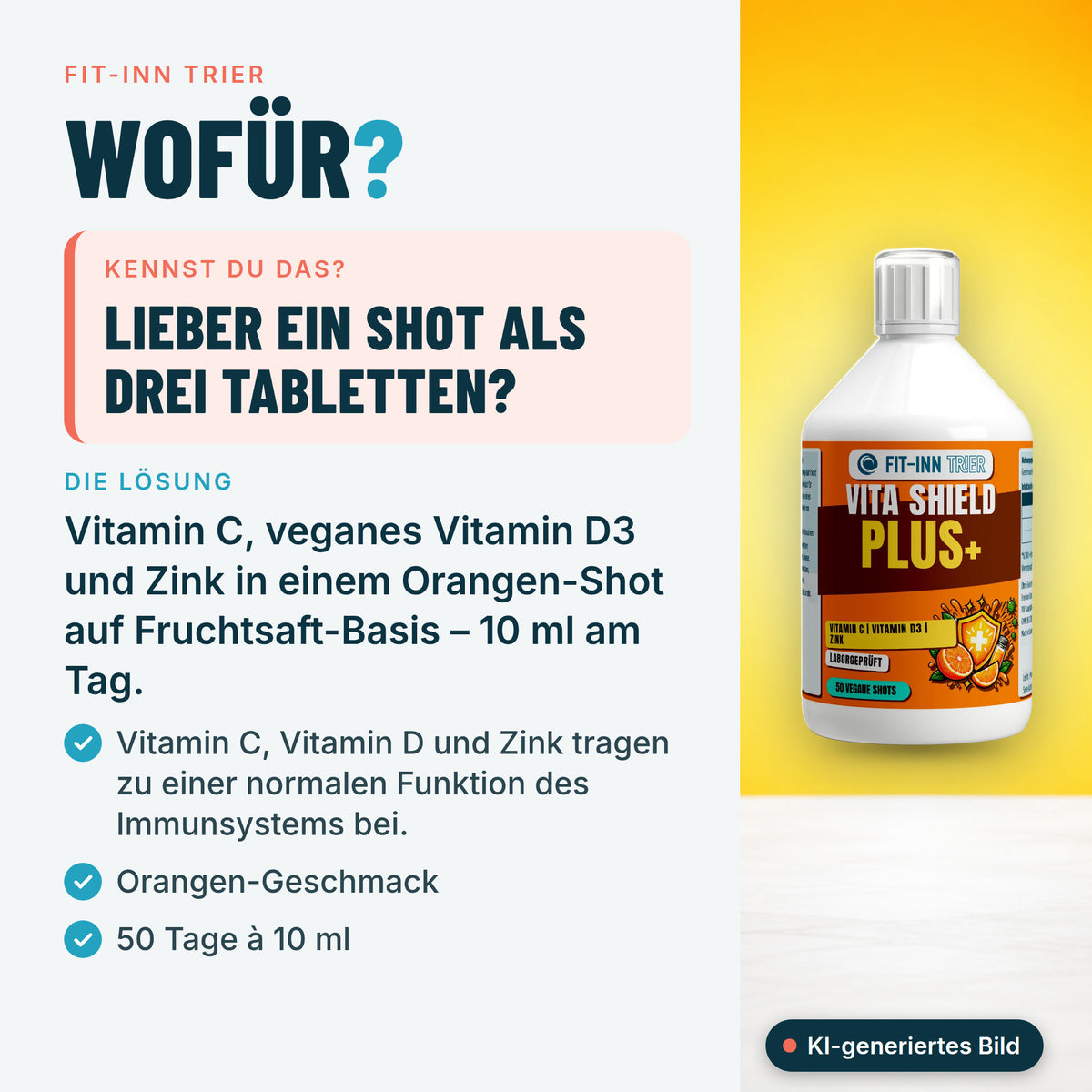 Vita Shield PLUS+ Shots - Fresh Orange - 500ml – Wofür?