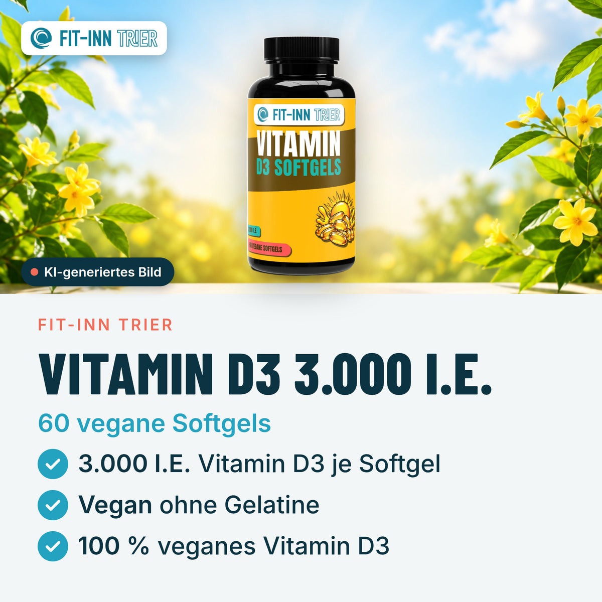 Vitamin D3 3.000 I.E - 60 vegane Softgels – Vorgestellt